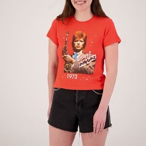 Daydreamer Red Crop Graphic David Bowie 1973 Pinups Tee